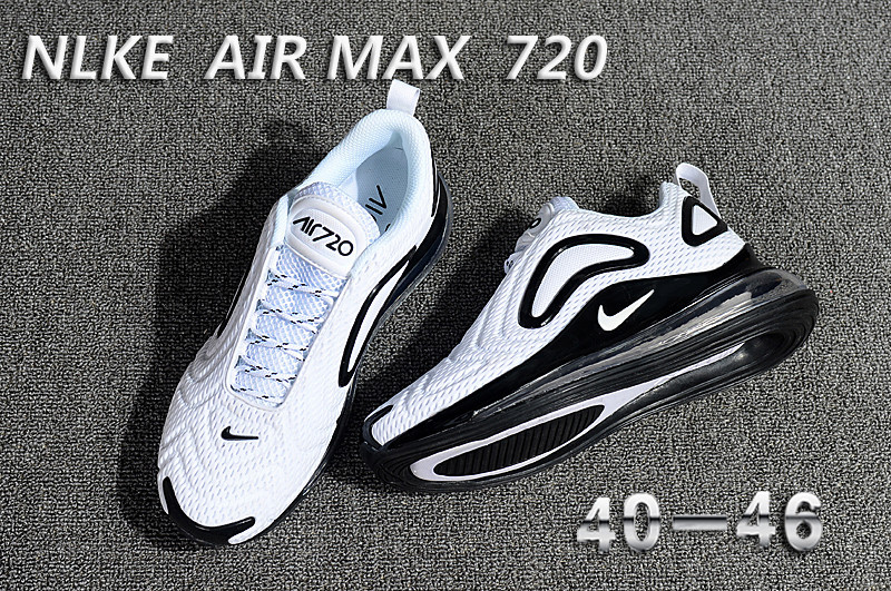 nike air max 720 white and black