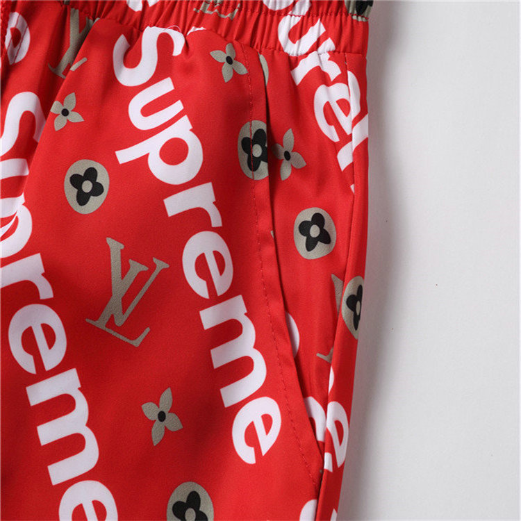 supreme louis vuitton pants red