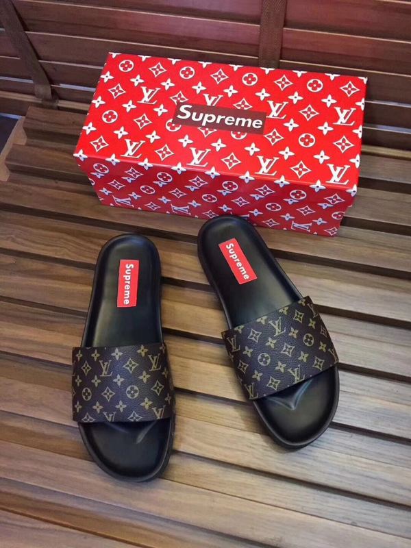 supreme x louis vuitton flip flops