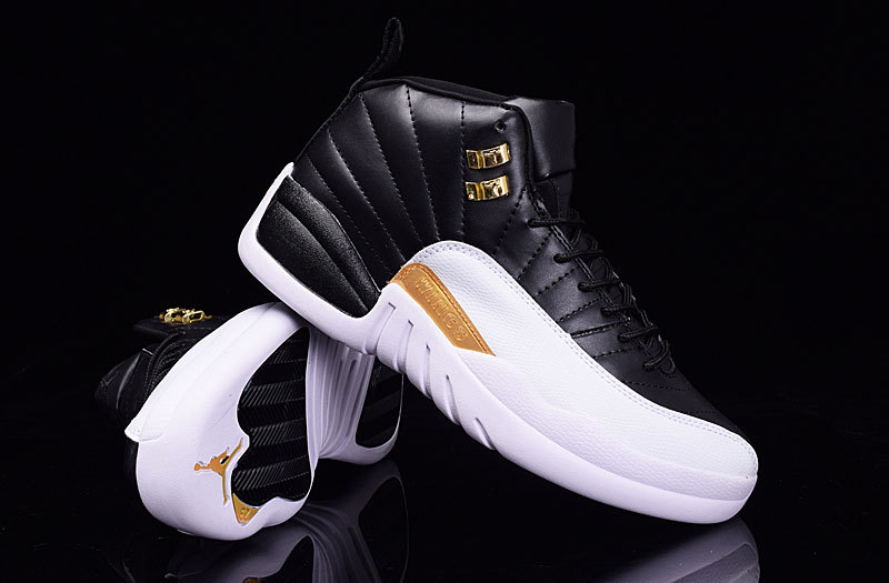 womens jordan 12 black and gold